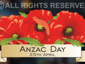 Anzac Day Poppy Banner Window Sticker,