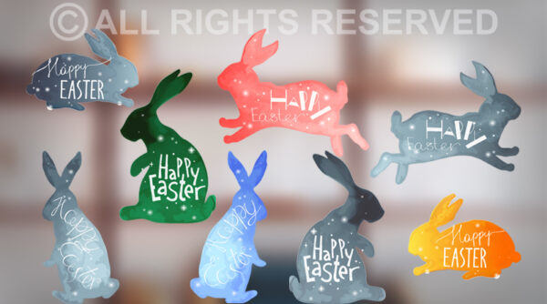 Happy Easter Bunny set of 8